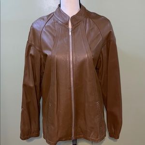 Brown genuine leather jacket